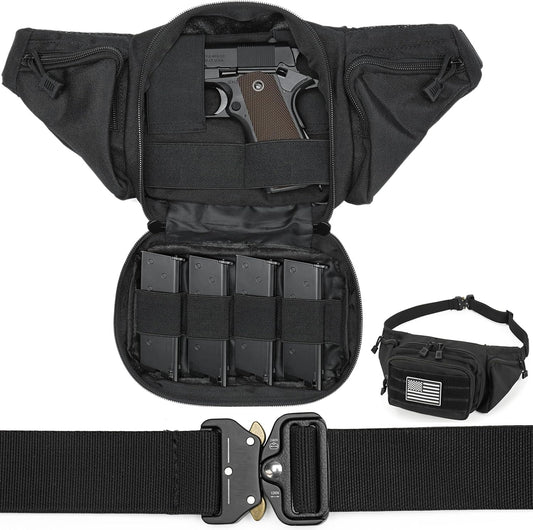 Concealed Carry Fanny Pack, Tactical Fanny Pistol Pack for Men, Military Molle Pistol Waist Bag